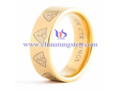 Gold Plated Tungsten Ring Picture